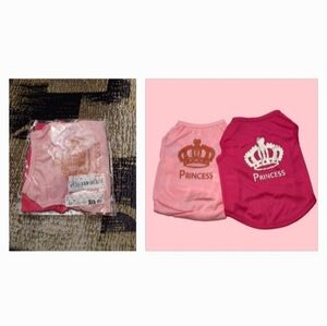 4/$40 New Pink "Princess" Dog Tank Tops - Size Small, Set Of 2